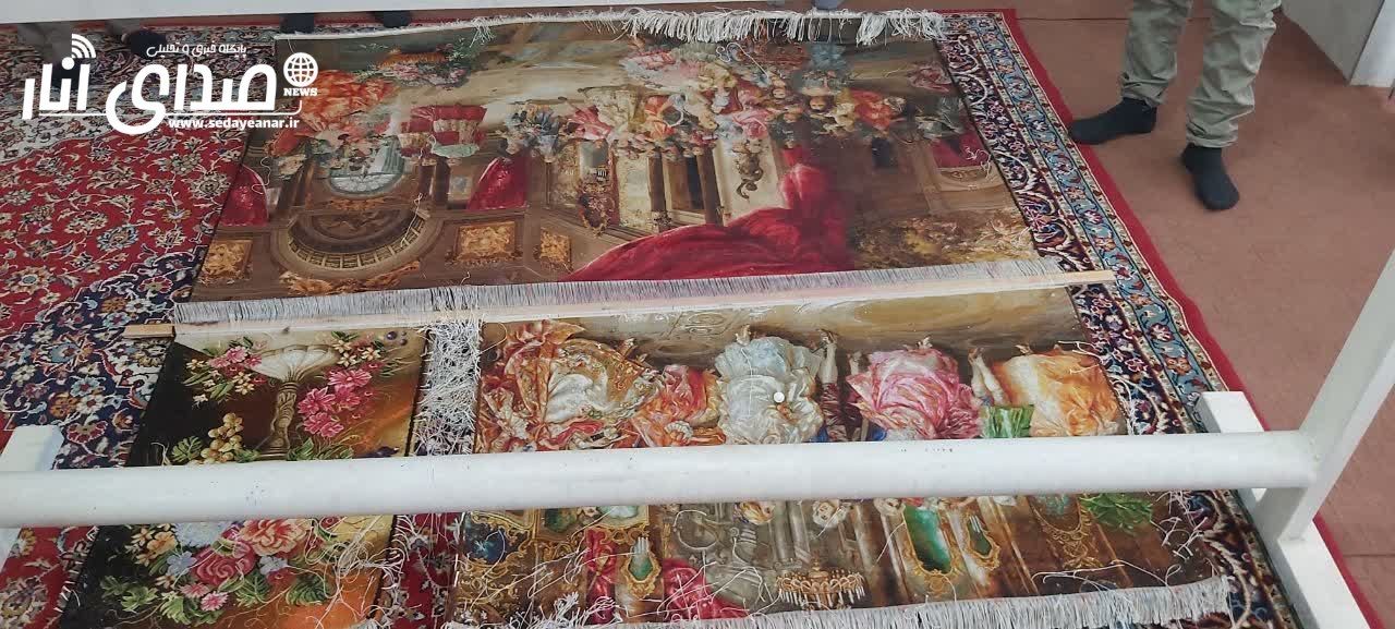 بافت بزرگترین تابلو فرش در انار توسط یک دانشجوی اناری