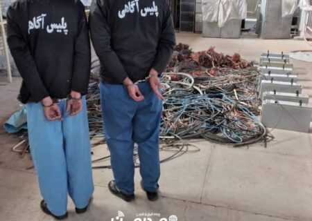 دستگیری دونفر مالخر و کشف  یک و نیم تن سیم  برق سرقتی در شهرستان انار